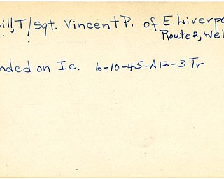 World War II, Vindicator, Vincent P. O'Neill, East Liverpool, Wellsville, wounded, Ie, 1945, Trumbull