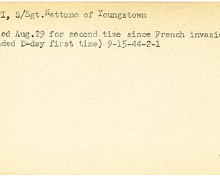 World War II, Vindicator, Nettuno Orlati, Youngstown, wounded second time, French Invasion, D-Day, Fance, 1944