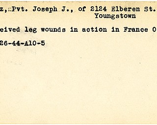 World War II, Vindicator, Joseph J. Orsz, Youngstown, wounded, France, 1944