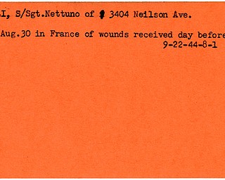 World War II, Vindicator, Ortali Nettuno, wounded, dies of wounds, killed, France, 1944