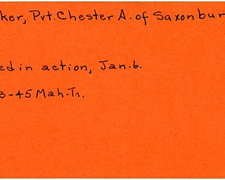 World War II, Vindicator, Chester A. Parker, Saxonburg, killed, 1945, Mahoning, Trumbull