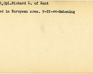 World War II, Vindicator, Richard L. Parker, Kent, wounded, Europe, 1944, Mahoning