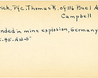 World War II, Vindicator, Thomas R. Patrick, Campbell, wounded, Germany, 1945