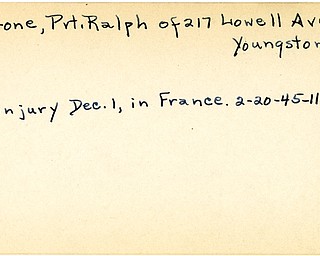 World War II, Vindicator, Ralph Patrone, Youngstown, wounded, France, 1945, Mahoning, Trumbull