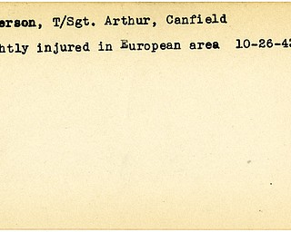 World War II, Vindicator, Arthur Patterson, Canfield, injured, wounded, 1943