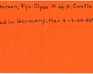 World War II, Vindicator, Clyde N. Patterson, New Castle, killed, Germany, 1945, Mahoning, Trumbull