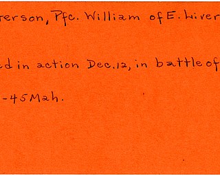 World War II, Vindicator, William Patterson, East Liverpool, killed, battle of Leyte, Leyte, 1945, Mahoning