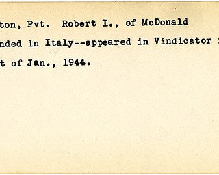 World War II, Vindicator, Robert I. Paxton, McDonald, wounded, Italy, 1944