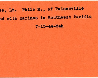 World War II, Vindicator, Philo R. Pease, Painesville, killed, Southwest Pacific, 1944, Mahoning