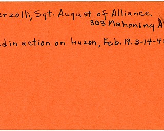 World War II, Vindicator, August Pederzolli, Alliance, killed, Luzon, 1945, Mahoning