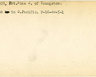 World War II, Vindicator, Mike J. Peterson, Youngstown, wounded, South Pacific, 1944