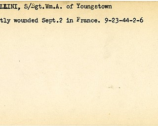 World War II, Vindicator, William A. Petrollini, Youngstown, wounded, France, 1944