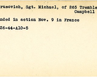 World War II, Vindicator, Michael Petrusovich, Campbell, wounded, France, 1944