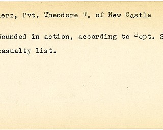 World War II, Vindicator, Theodore T. Pierz, New Castle, wounded