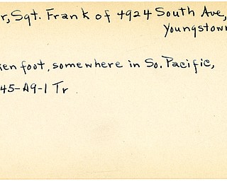 World War II, Vindicator, Frank Pifer, Youngstown, wounded, South Pacific, 1945, Trumbull