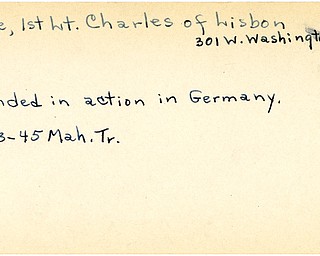 World War II, Vindicator, Charels Pike, Lisbon, wounded, Germany, 1945, Mahoning, Trumbull