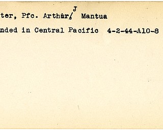 World War II, Vindicator, Arthur J. Pinter, Mantua, wounded, Central Pacific, Pacific, 1944