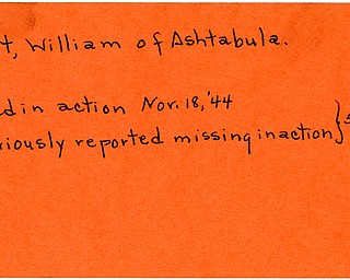 World War II, Vindicator, William Platt, Ashtabula, missing, killed, 1944, Mahoning, Trumbull