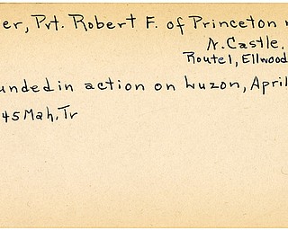 World War II, Vindicator, Robert F. Porter, New Castle, Ellwood City, wounded, Luzon, 1945, Mahoning, Trumbull