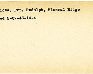 World War II, Vindicator, Rudolph Poturicta, Mineral Ridge, wounded, 1943