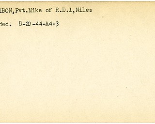 World War II, Vindicator, Mike Pregibon, Niles, wounded, 1944