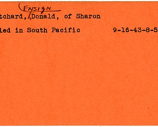 World War II, Vindicator, Donald Pritchard, Sharon, killed, South Pacific, 1943