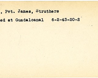 World War II, Vindicator, James Pryor, Struthers, wounded, Guadalcanal, 1943