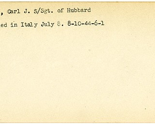 World War II, Vindicator, Carl J. Pucak, Hubbard, wounded, Italy, 1944