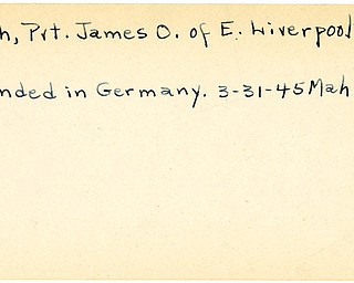 World War II, Vindicator, James O. Pugh, East Liverpool, wounded, Germany, 1945, Mahoning