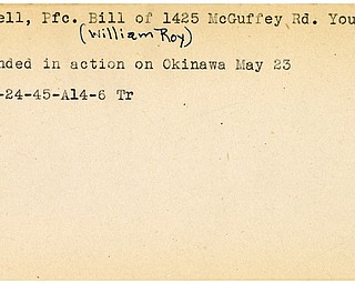 World War II, Vindicator, Bill Purnell, Youngstown, William Roy Purnell, wounded, Okinawa, 1945, Trumbull