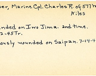 World War II, Vindicator, Charles R. Purser, Niles, wounded, Saipan, wounded second time, Iwo Jima, 1944, 1945, Trumbull