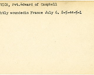World War II, Vindicator, Edward Lahovich, Campbell, wounded, France, 1944