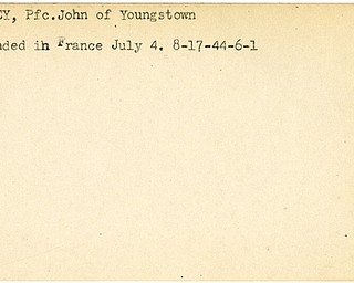 World War II, Vindicator, John Lancy, Youngstown, wounded, France, 1944