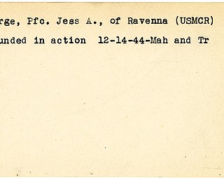 World War II, Vindicator, Jess A. Large, Ravenna, wounded, 1944, Mahoning, Trumbull