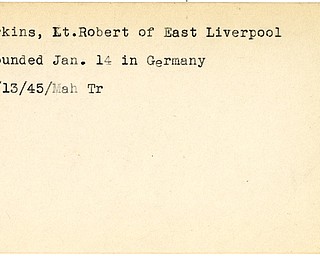 World War II, Vindicator, Robert Larkins, East Liverpool, wounded, Germany, 1945, Mahoning, Trumbull