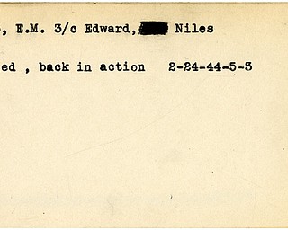 World War II, Vindicator, Edward Lasko, Niles, wounded, 1944