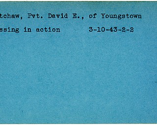 World War II, Vindicator, David E. Latchaw, Youngstown, missing, 1943