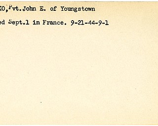 World War II, Vindicator, John E. Latsko, Youngstown, wounded, France, 1944