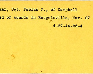 World War II, Vindicator, Fabian J. Lazar, Campbell, wounded, died, killed, Bougainville, 1944