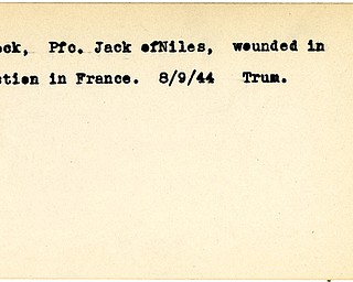 World War II, Vindicator, Jack Leck, Niles, wounded, France, 1944, Trumbull