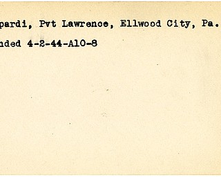 World War II, Vindicator, Lawrence Leopardi, Ellwood City, Pennsylvania, wounded, 1944