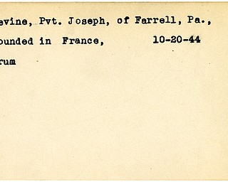 World War II, Vindicator, Joseph Levine, Farrell, Pennsylvania, wounded, France, 1944, Trumbull