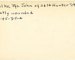 World War II, Vindicator, John Misalko, Youngstown, wounded, 1945