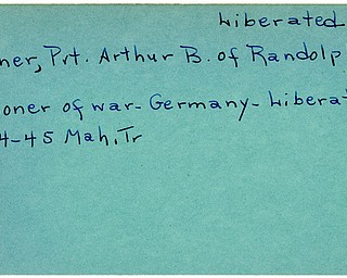 World War II, Vindicator, Arthur B. Misner, Randolph, prisoner, Germany, liberated, 1945, Mahoning, Trumbull