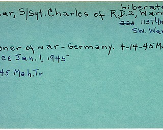 World War II, Vindicator, Charles Molnar, Warren, prisoner, Germany, liberated, 1945, Mahoning, Trumbull