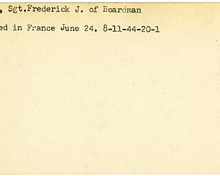 World War II, Vindicator, Frederick J. Moore, Boardman, wounded, France, 1944
