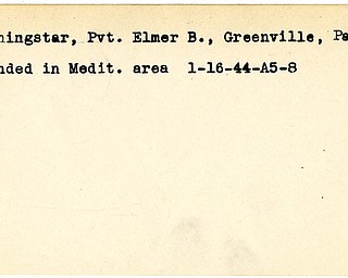 World War II, Vindicator, Elmer B. Morningstar, Greenville, Pennsylvania, wounded, Mediterranean, 1944