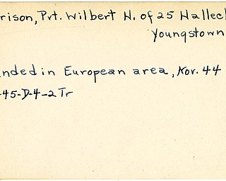 World War II, Vindicator, Wilbert H. Morrison, Youngstown, wounded, Europe, 1945, Trumbull