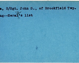 World War II, Vindicator, John S. Motika, Brookfield Township, missing