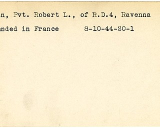 World War II, Vindicator, Robert L. Mowen, Ravenna, wounded, France, 1944